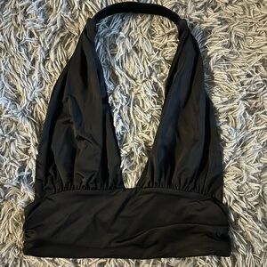 Elegant Black Halter Swim Top